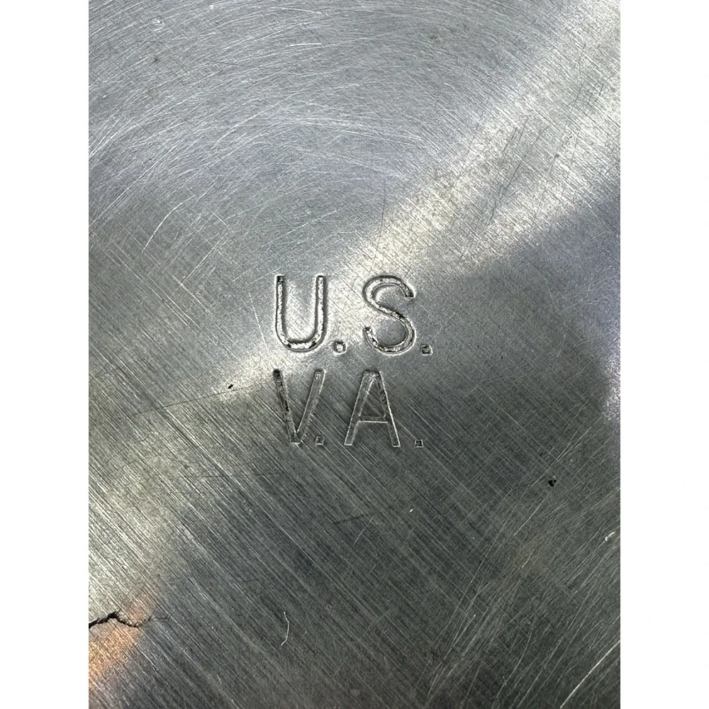 Vintage Military U.S. V.A. Veterans Administration Stainless Steel Ashtray